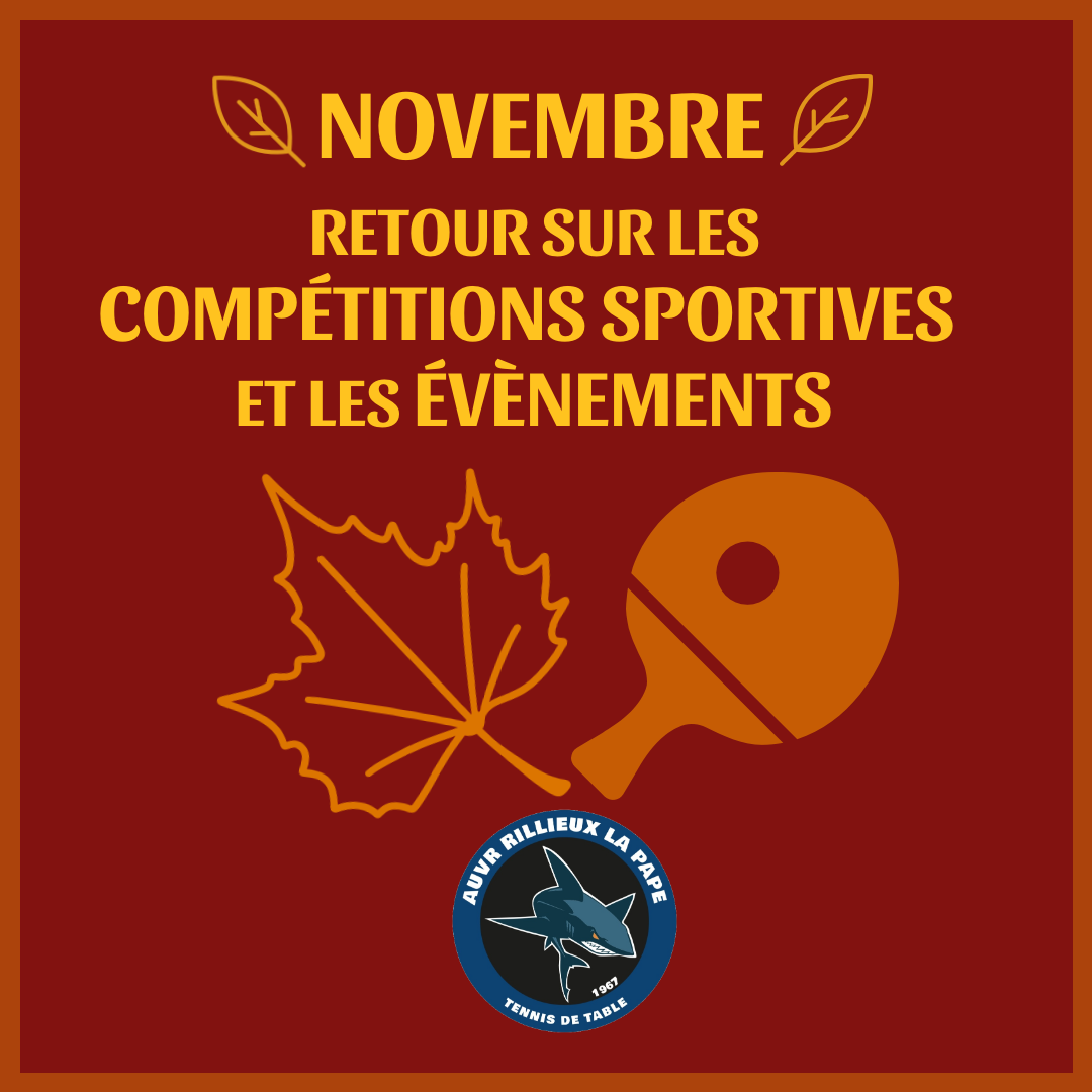 NOUVELLES DU CLUB DU MOIS DE NOVEMBRE