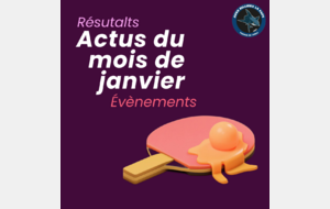 NEWS - MOIS DE JANVIER